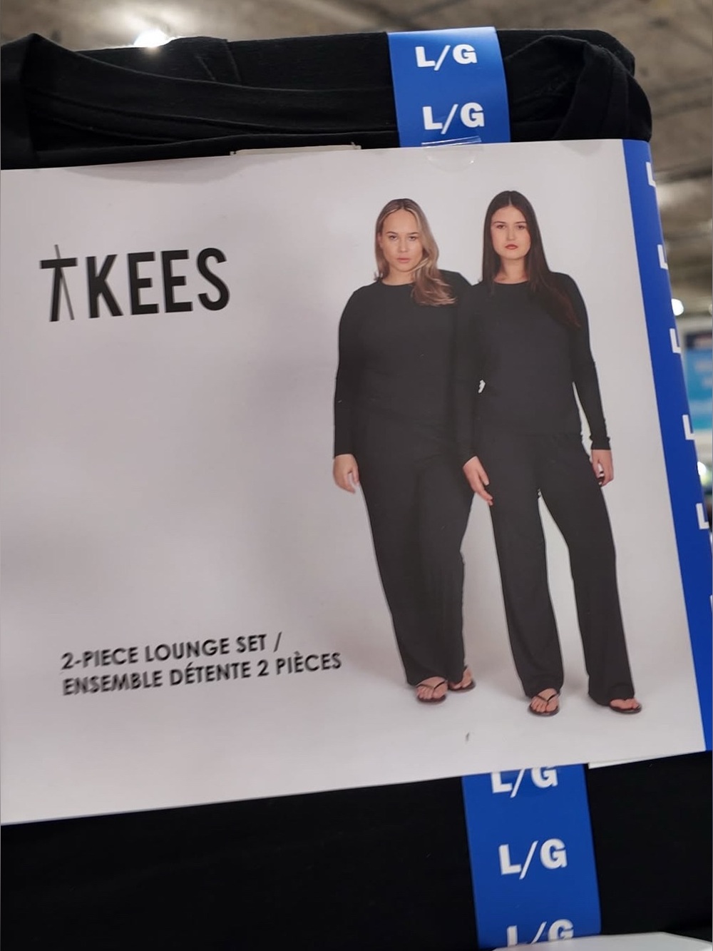 TKEES Black Wide-Leg Lounge Pants Set
